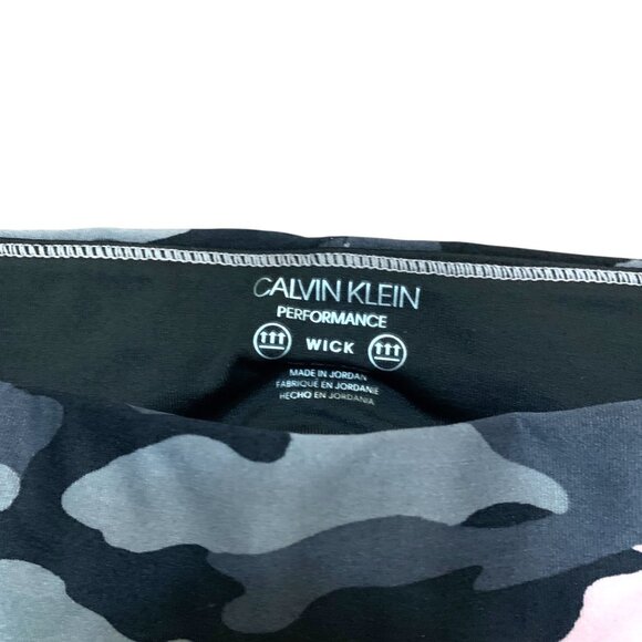 Calvin Klein Performance Leggings Lot of 2 Camouflage Pink Blue Gray Wicking LG - Picture 3 of 16